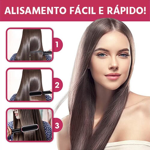 Escova Alisadora de Cabelos Bivolt 5 em 1 MultiGlam Chapinhas Direct Ofertas