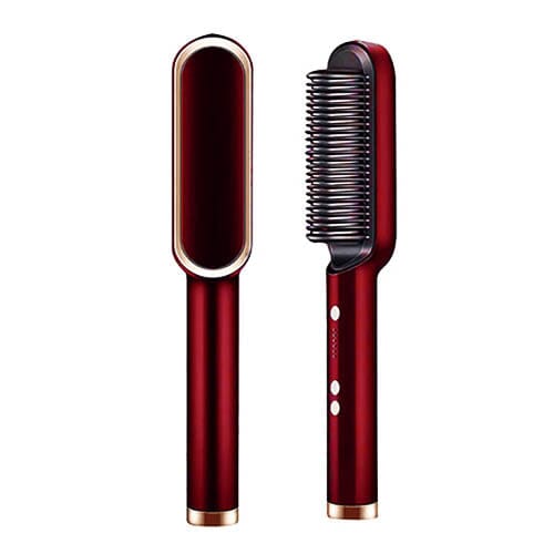 Escova Alisadora de Cabelos Bivolt 5 em 1 MultiGlam Chapinhas Direct Ofertas Vermelho